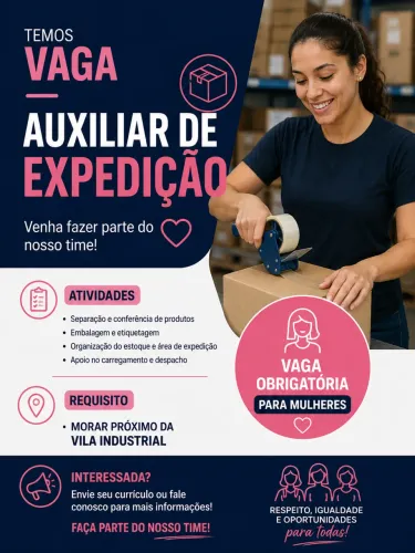 Vaga para auxiliar de expedição