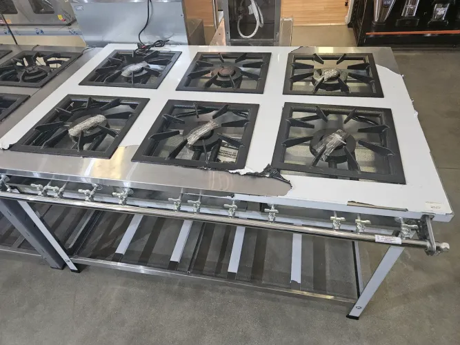 fogão industrial inox 6 queimadores duplos - novo
