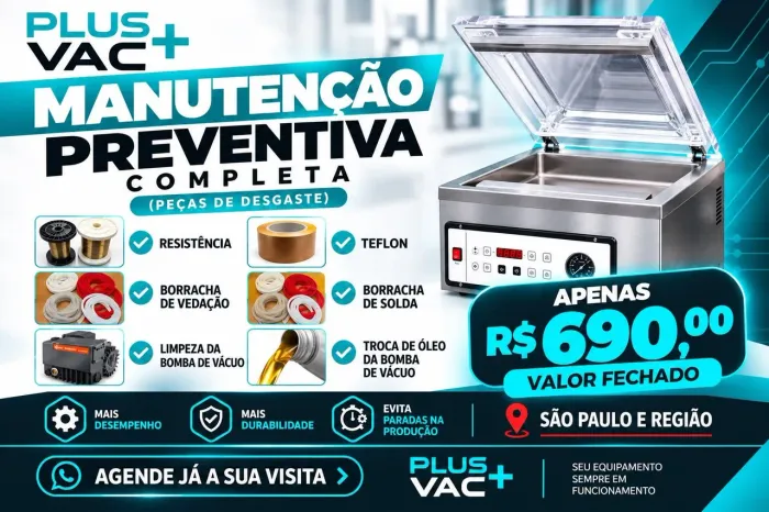 Manutenção Preventiva e corretiva para seladoras a vácuo.