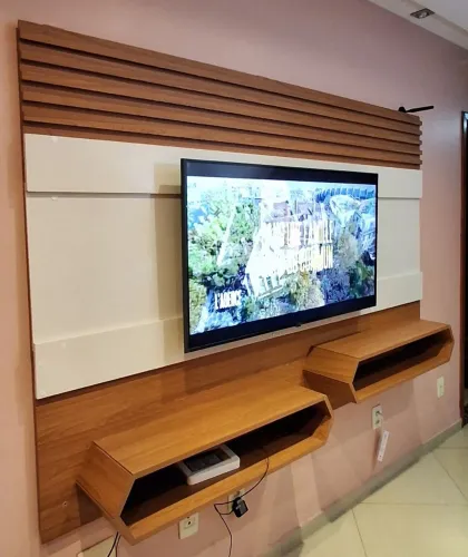 Painel para TV Até 65 Polegadas 2 Nichos Off White/Freiió - Dalla Costa