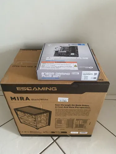KIT TOP - gabinete + placa mae DDR5 intel 14 GEN B760M WIFI + 9 cooler ARGB + Controladora