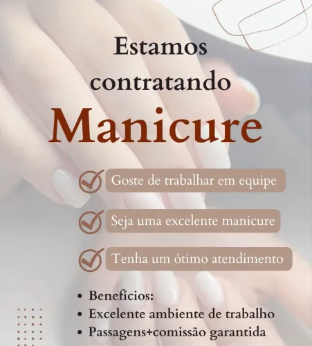 Estamos contratando manicure