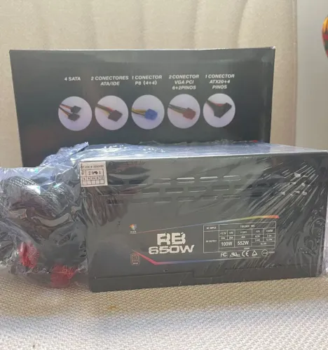 Fonte BRX 650W Rainbow Series 80 Plus Bronze