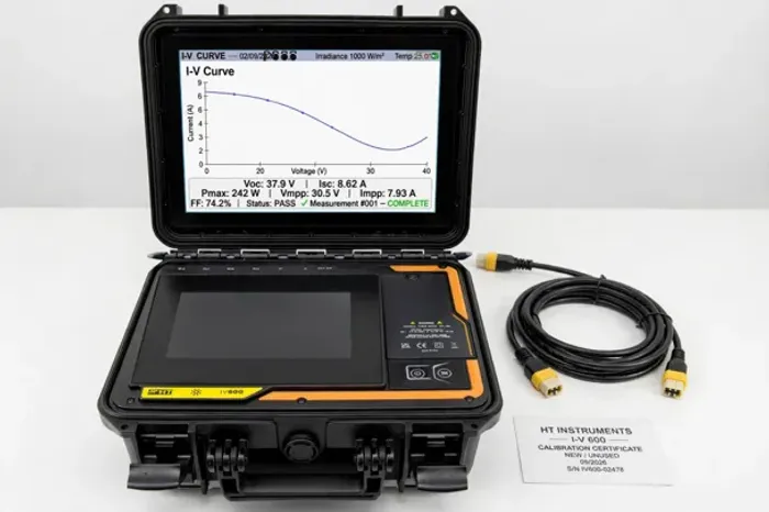 traçador de Curva I-V 600 HT Instruments - NOVO - com 2 Células HT304N, calibrado