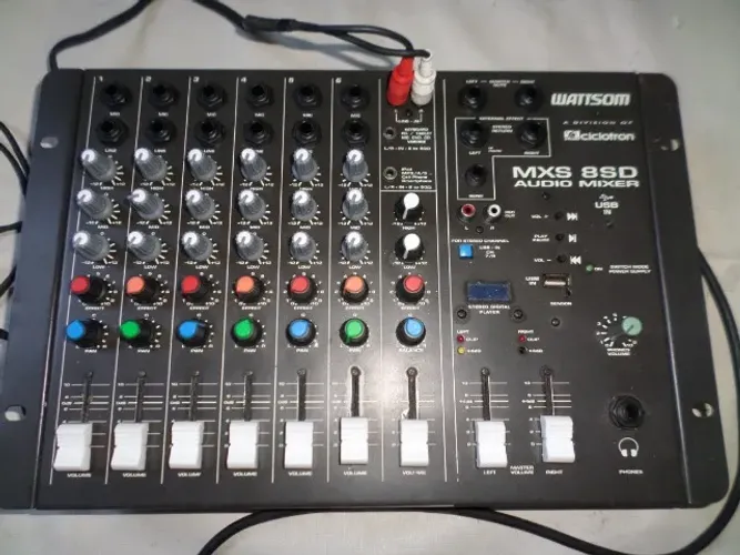 Wattsom / Ciclotron - Mxs 8 Sd Mesa De Som 8 Canais C/usb (Usado) - AD136
