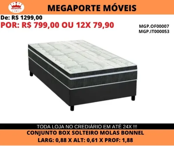 CAMA BOX SOLTEIRO MOLAS BONNEL