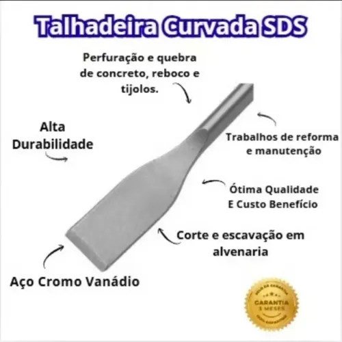 Talhadeira de Martelete SDS Plus curvo , produto novo.