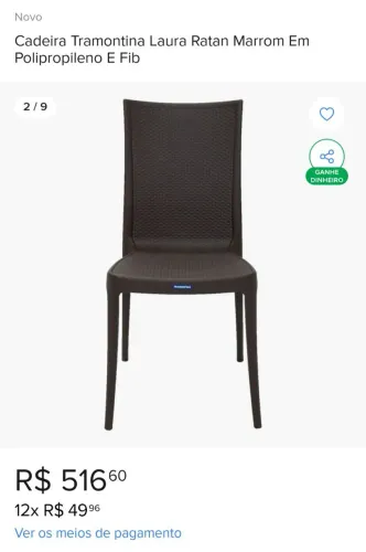 Cadeira Tramontina Laura Ratan Marrom em Polipropileno