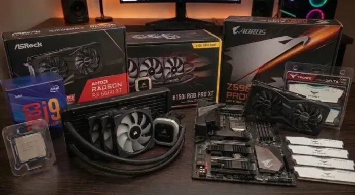 Kit i9 9900kf + 32gb ddr4 + rx 6600 xt + z390 aorus pro wifi + h150i