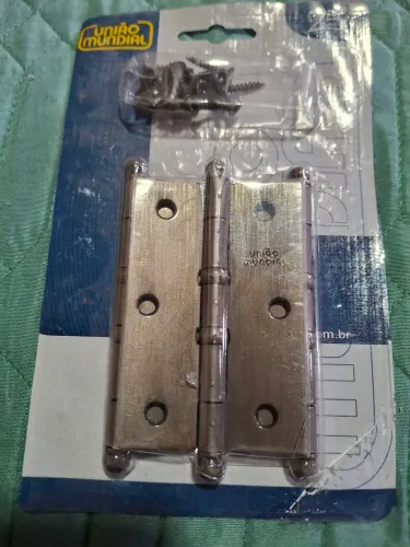 Dobradiça para porta 3.1/2 na cartela 3 unid.