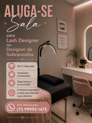 Divido sala com lash de designer, ou que trabalhe na área da beleza 