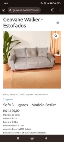 Sofá 3 Lugares - Modelo Berlim