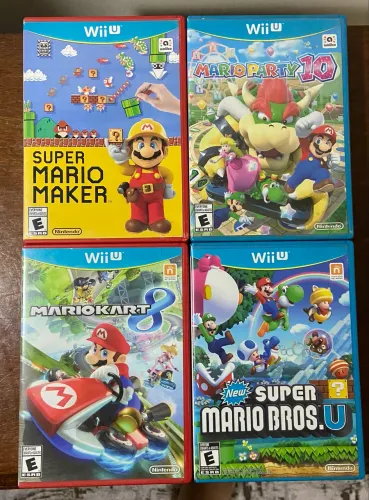 LOTE IMPERDÍVEL: 4 JOGOS ORIGINAIS MARIO PARA NINTENDO Wii U!