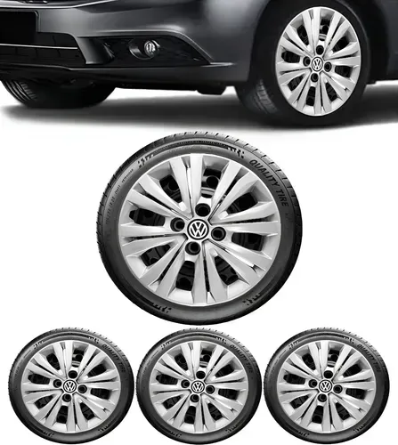 ? PROMOÇÃO ? Jogo Calotas Prata Volkswagen Vw Gol G7 2018 Aro 14