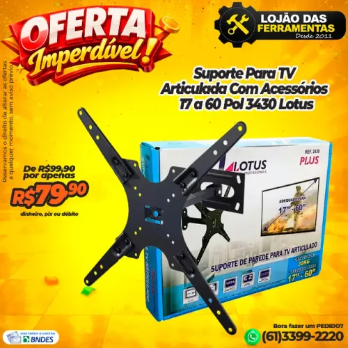 Suporte Para TV Articulada Com Acessórios 17 a 60 Pol 3430 Lotus