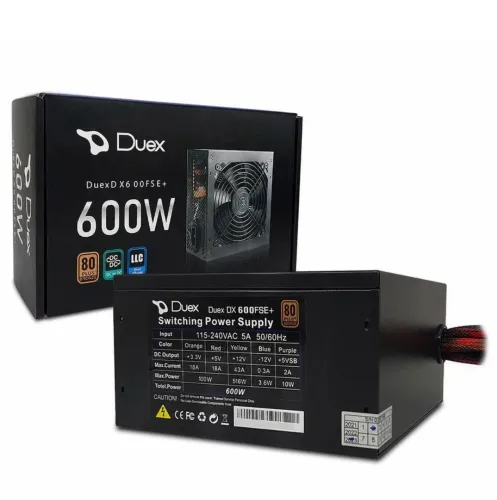 Fonte Duex Atx 600w Full Modular 80 Plus
