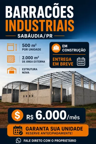 Barracão Industrial em Sabáudia para Locação