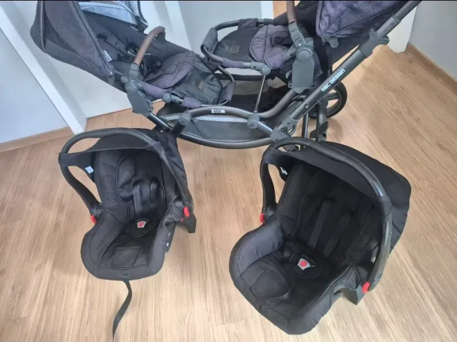 Carrinho abc design com bebê conforto 