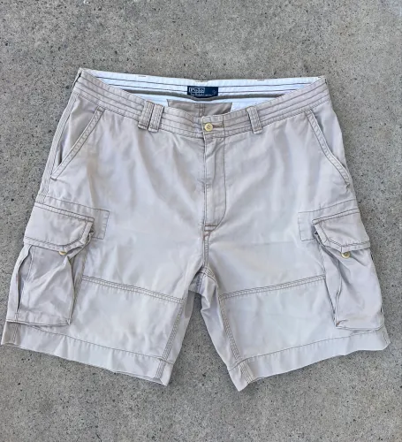 Bermuda Cargo Polo Ralph Lauren Cáqui Sarja Masculina - Tamanho XGG