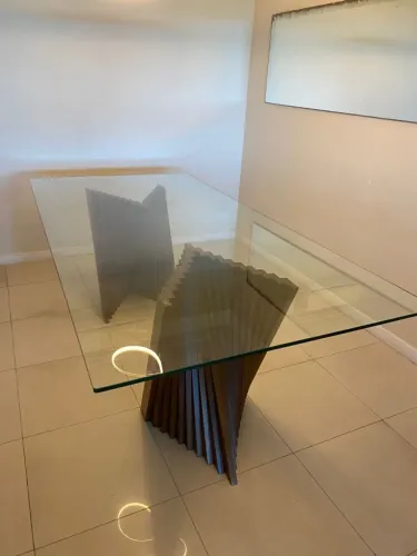 Mesa Retangular Tampo Vidro