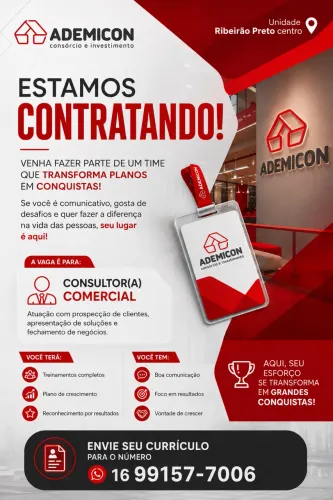 Vaga para consultor Centro de Ribeirão Preto