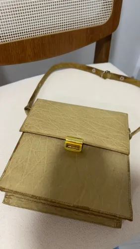 BOLSA RARA VINTAGE DE COURO DE ELE FANTE COBREAU CURIO ANOS 50/60