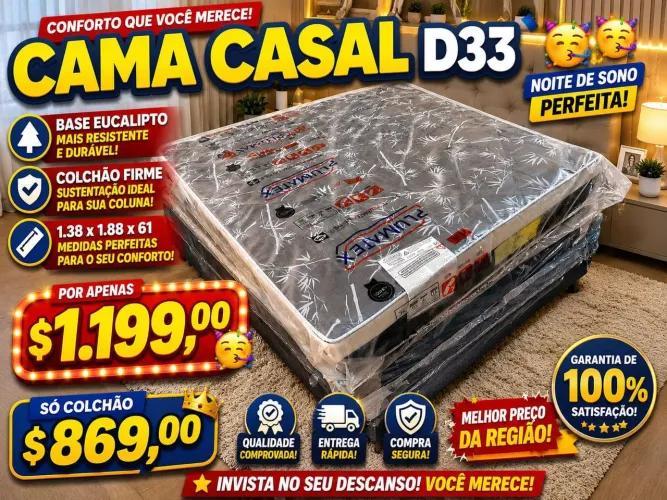 Base e colchão d33 casal