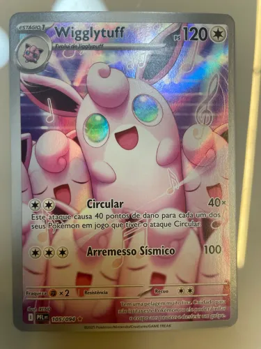 Carta Pokémon Wigglytuff 105/094 - Ilustração Rara (Impecável / NM)