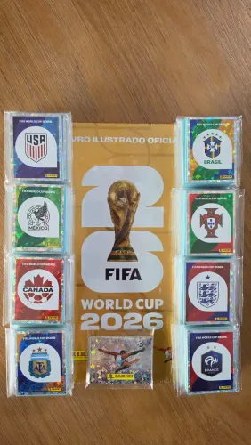 Kit Copa 2026 Álbum Capa Dourada + todas as 980 figurinhas para colar