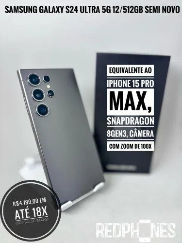 Loja física.. aceitamos trocas em iPhone's ou Android. Samsung Galaxy S24 Ultra 5G 512GB
