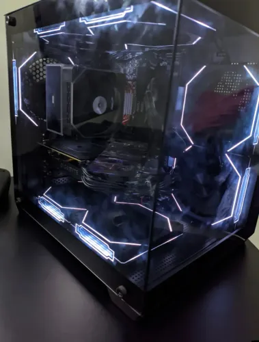 Gabinete Aigo DarkFlash Korgan K275 + 7 Ventoinhas prism 5 PRO RGB 120mm