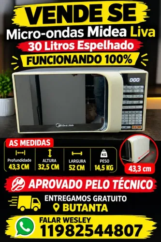 Micro-ondas Midea Liva 30 Litros Espelhado