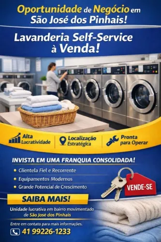 LAVANDERIA SELF-SERVICE À VENDA!