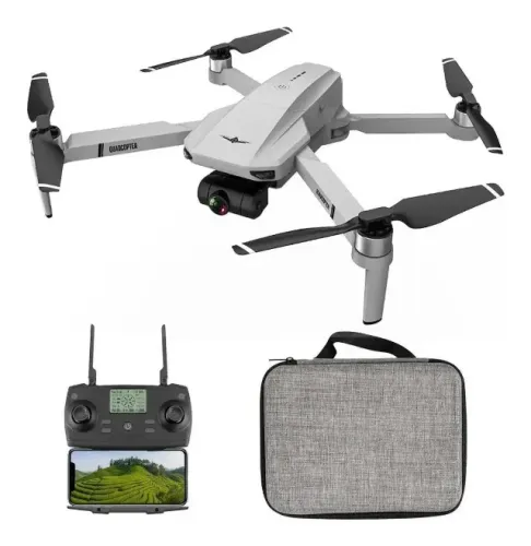 Drone Kfplan KF102 com dual câmera 4K cinza 5GHz 1 bateria profissional