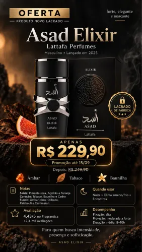 Perfume Arabe Lattafa Asad Elixir 100ml EDP