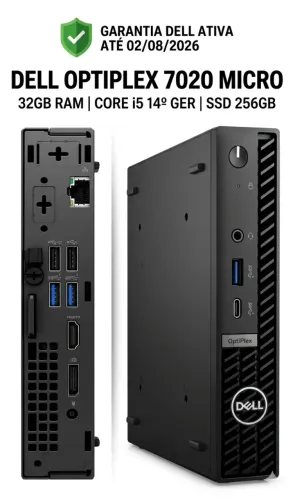 Dell OptiPlex 7020 Micro - Intel Core i5 14ª Gen | 32GB RAM de Fábrica | Garantia Dell