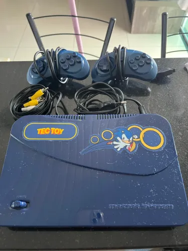 Vídeo Game Master System Evolution Blue Sonic 132 jogos na Memória Item Coleção Tectoy