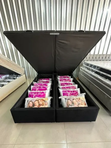 Base Baú Queen  Luxo  ? Estrutura blindada, Novo Pronta Entrega 