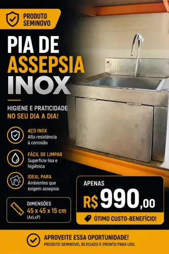 Pia de assepsia inox