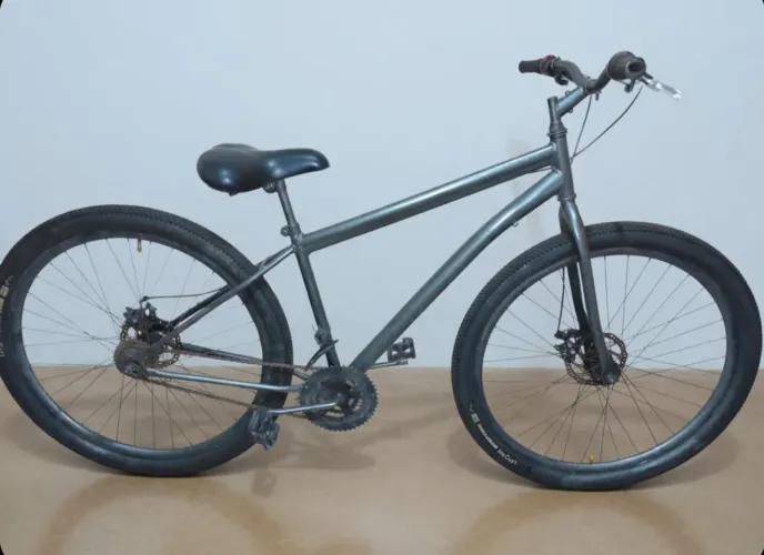 Bike Aro 29 Cinza Fosco - Pneus Novos | Canote de Aço | Pronta pra Rodar