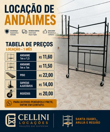 Aluguel/Locação de andaimes