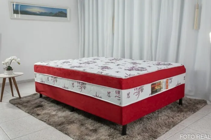 Cama Box Casal Ortopédica Nosso Sonho Vermelho - Frete Grátis - 10x S/ Juros - Receba Hoje