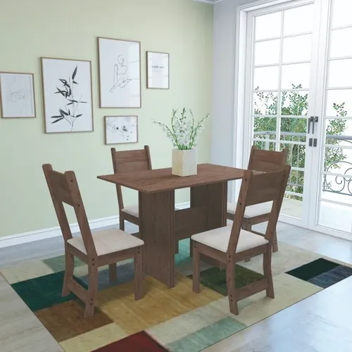 Sala cozinha mesa com 4 cadeiras 