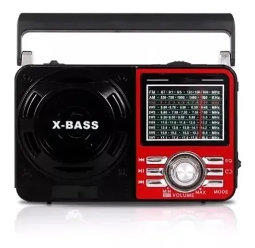 Rádio portátil analógico com bateria recarregável USB