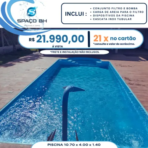 Piscina de fibra com preço e qualidade!! 10.70 x 4.00 x 1.40