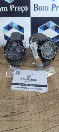 Relógio Masculino Naviforce 8023 Pulseira de Couro
