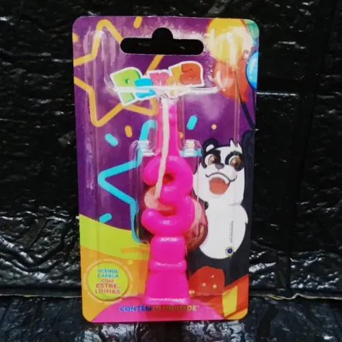 Vela Numero Para Aniversario N 3 Pink Panda