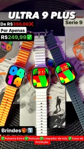 Novo Smartwatch Ultra 9 PLUS com Armazenamento Interno,e Brindes Exclusivos