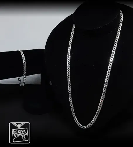 Conjunto de Prata Grumet 5mm