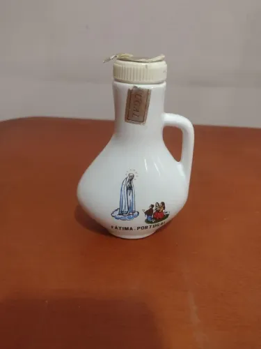 Garrafa antiga de porcelana Nossa Senhora de Fátima